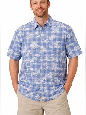 Peter Millar Shoreside Linen Button Down Short Sleeve Shirt Men’s